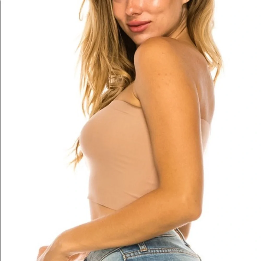 NUDE BANDEAU BRA TUBE TOP - Picture 2 of 3